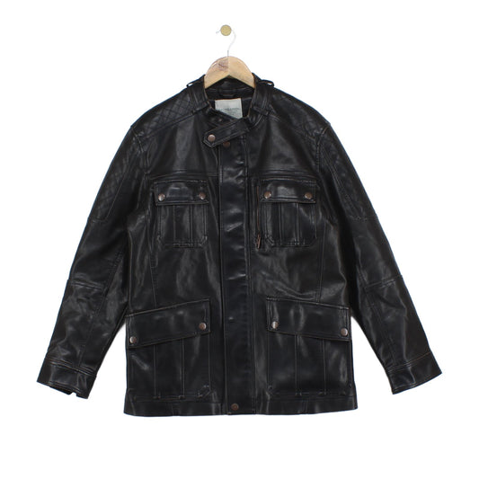Mens Biker Jacket Full Zip Utility