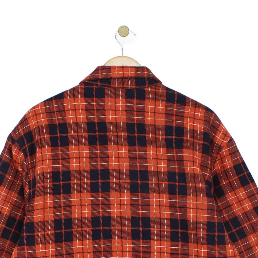 Mens Sherpa Shirt Plaid Workwear Heavyweight