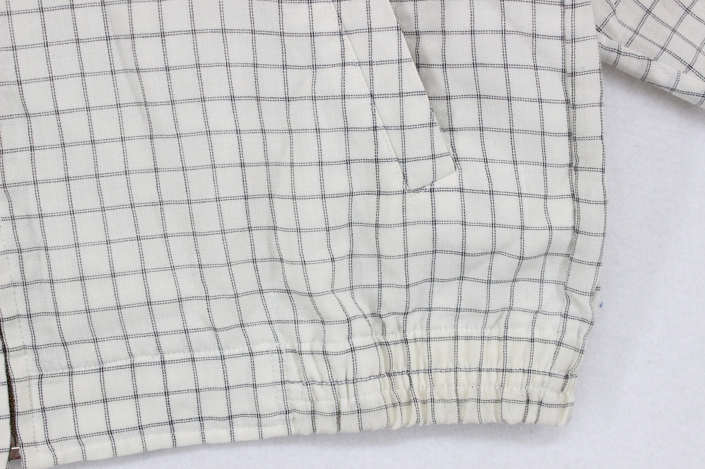 Mens Linen Jacket Check Full Zip