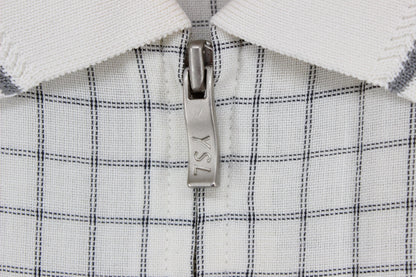 Mens Linen Jacket Check Full Zip