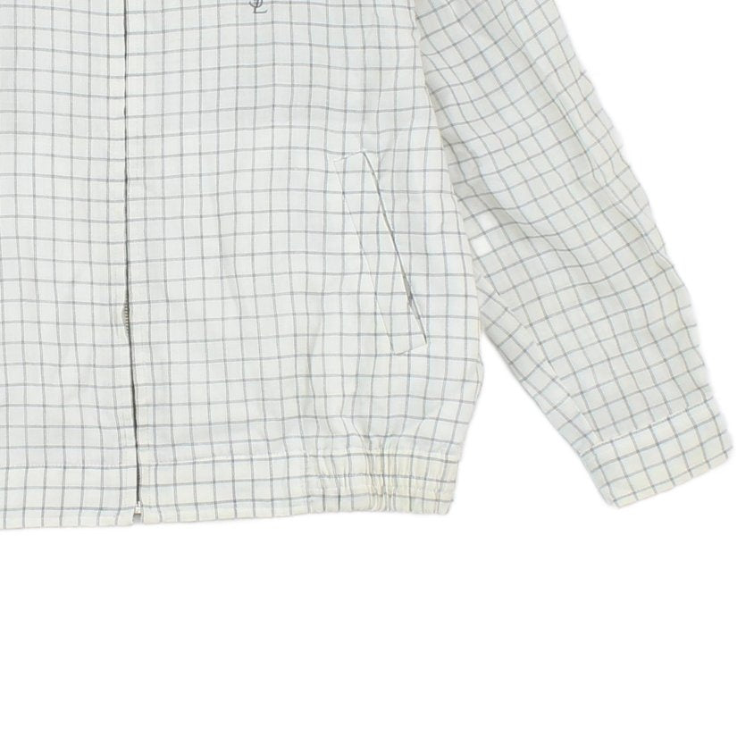 Mens Linen Jacket Check Full Zip