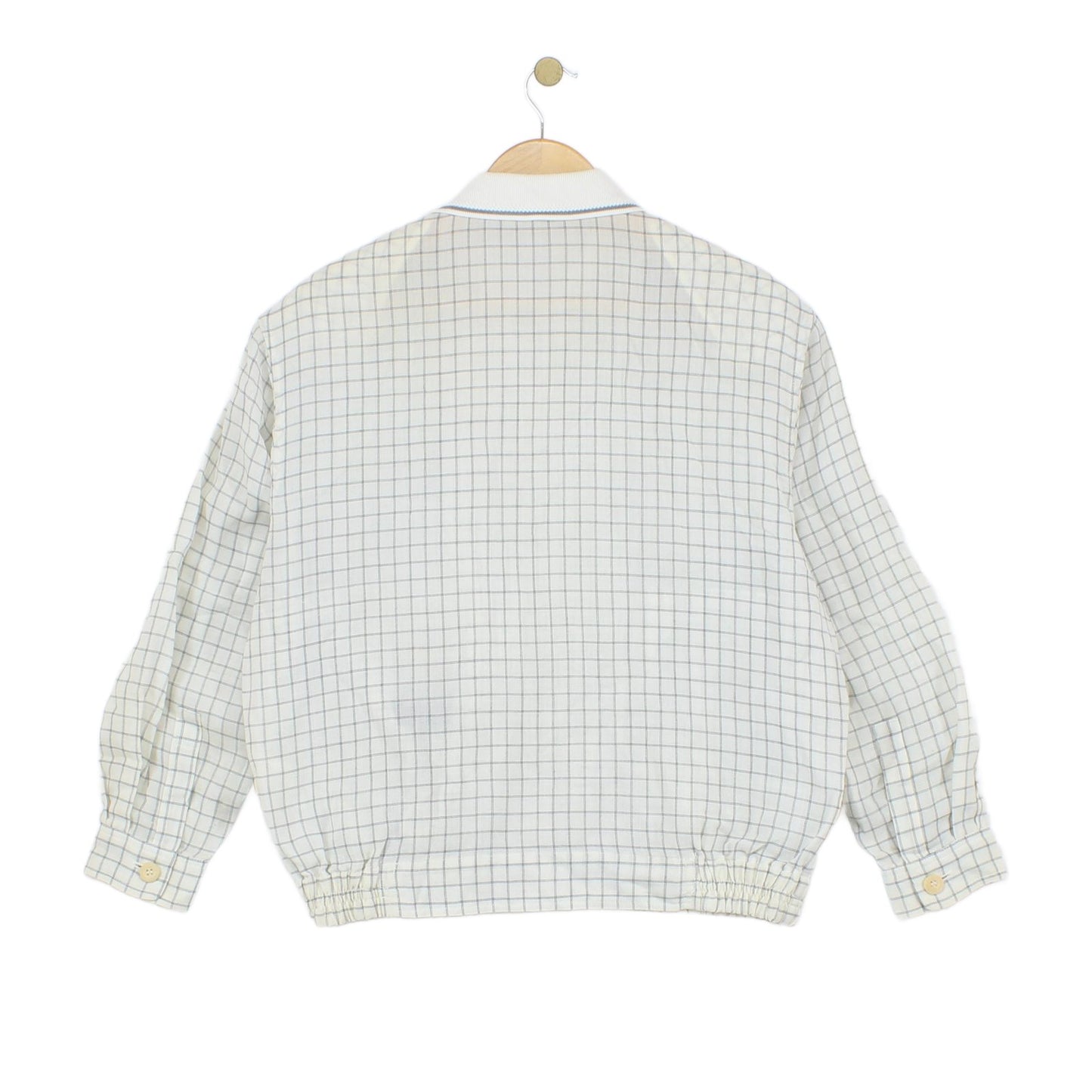 Mens Linen Jacket Check Full Zip