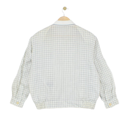 Mens Linen Jacket Check Full Zip