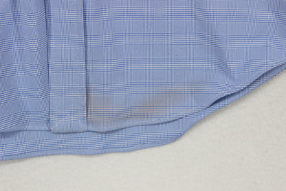 Mens Check Shirt Stretch Classic Fit Long Sleeve