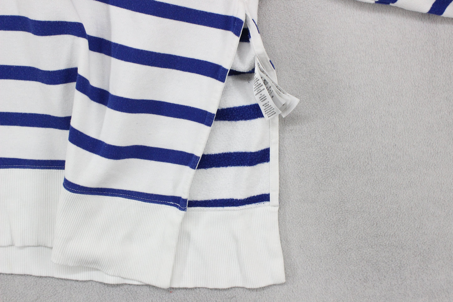 Womens Oversized Hoodie Striped Side Split Nautical