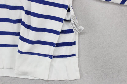Womens Oversized Hoodie Striped Side Split Nautical