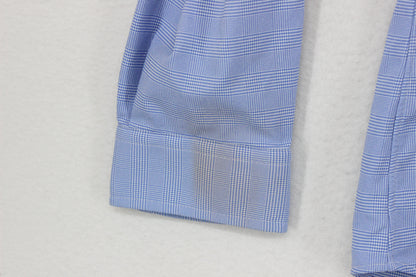 Mens Check Shirt Stretch Classic Fit Long Sleeve