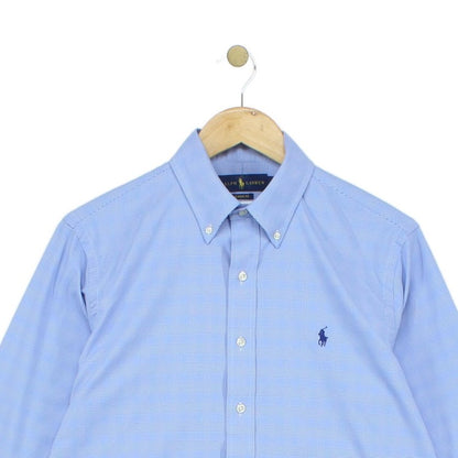 Mens Check Shirt Stretch Classic Fit Long Sleeve