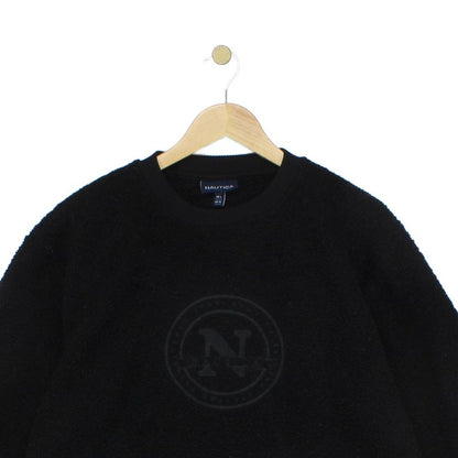 Womens Fleece Sweatshirt Oversized Crew Neck Logo