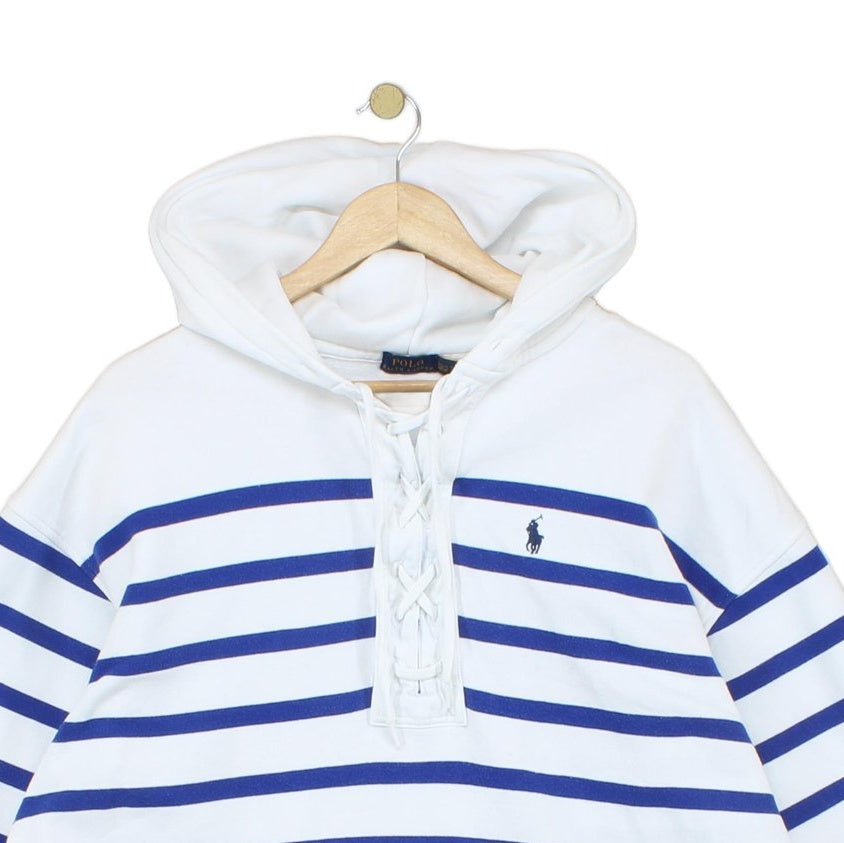 Womens Oversized Hoodie Striped Side Split Nautical
