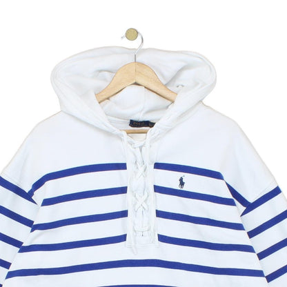 Womens Oversized Hoodie Striped Side Split Nautical