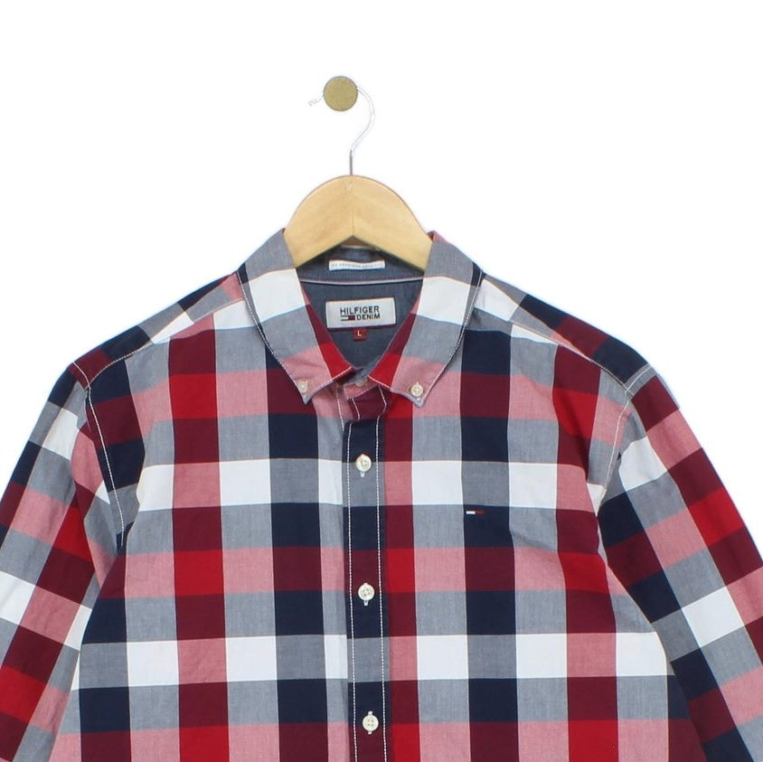 Mens Plaid Shirt Long Sleeve Button Up