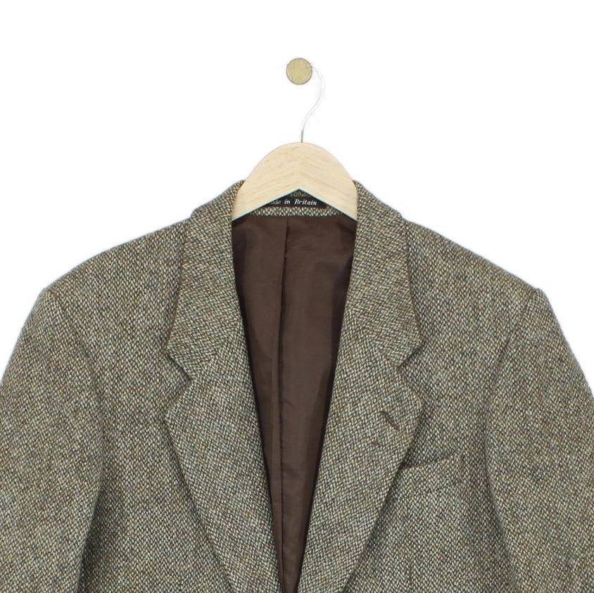 Mens Harris Tweed Blazer Herringbone Wool