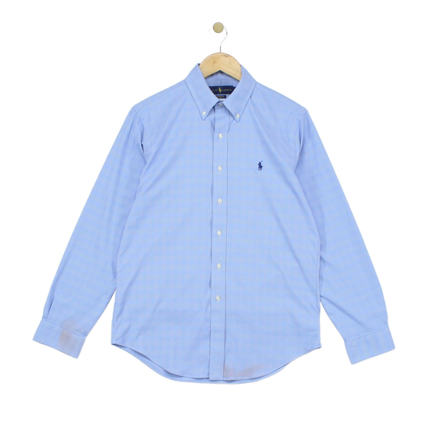 Mens Check Shirt Stretch Classic Fit Long Sleeve