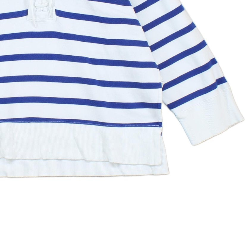 Womens Oversized Hoodie Striped Side Split Nautical