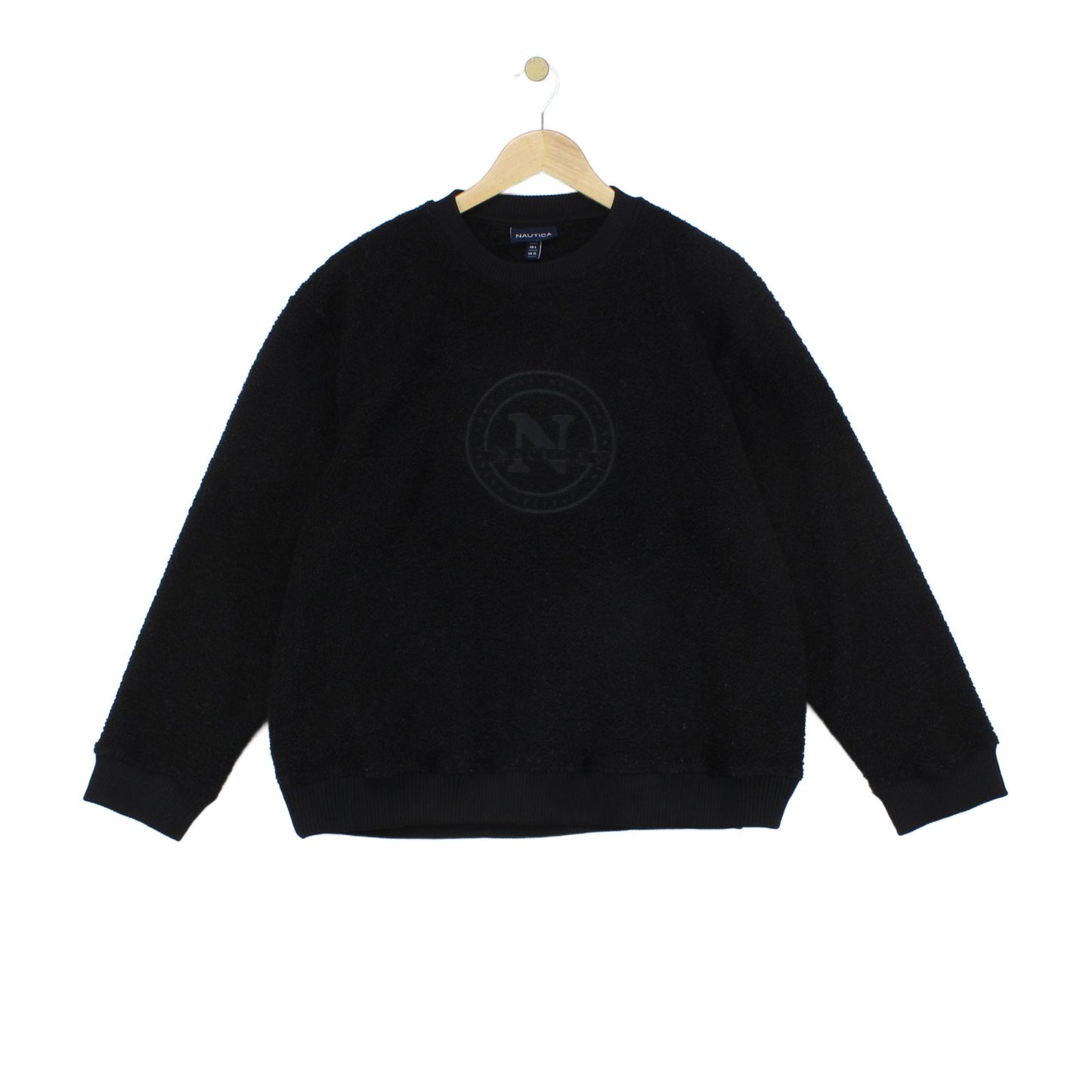 Womens Fleece Sweatshirt Oversized Crew Neck Logo