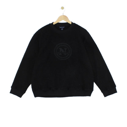 Womens Fleece Sweatshirt Oversized Crew Neck Logo