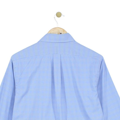 Mens Check Shirt Stretch Classic Fit Long Sleeve