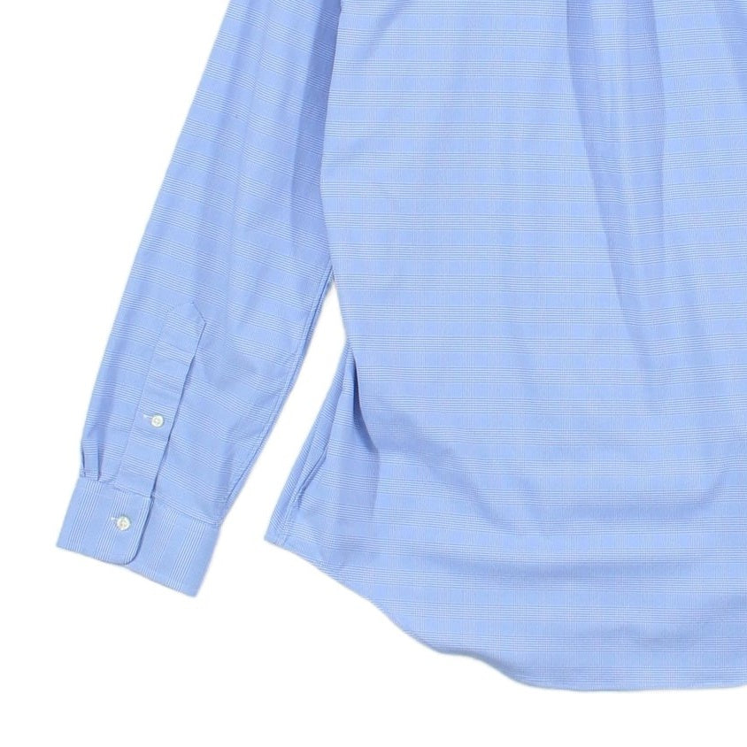 Mens Check Shirt Stretch Classic Fit Long Sleeve