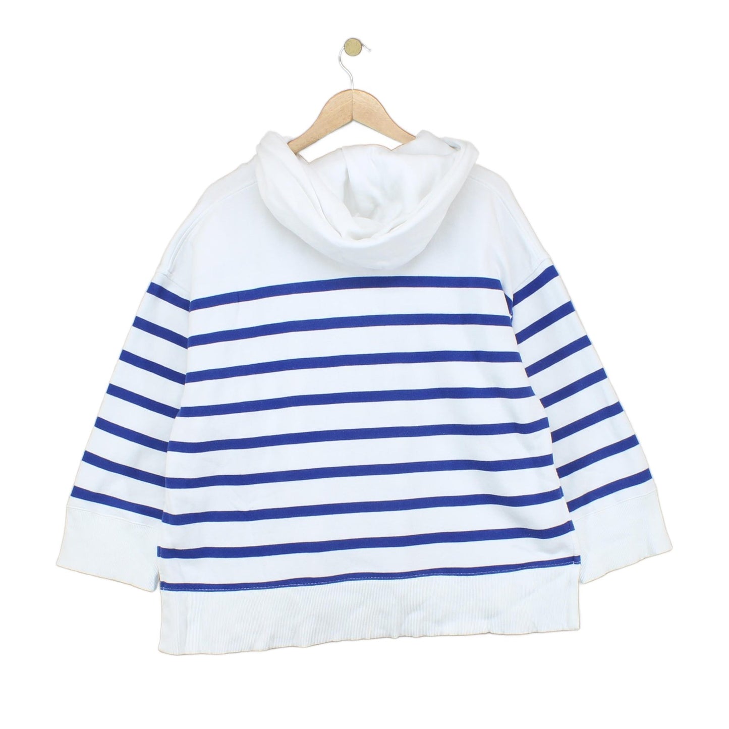 Womens Oversized Hoodie Striped Side Split Nautical
