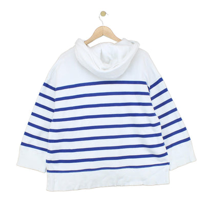 Womens Oversized Hoodie Striped Side Split Nautical