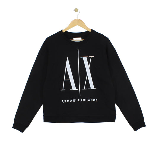 Womens Sweatshirt Embroidered Logo Long Sleeve