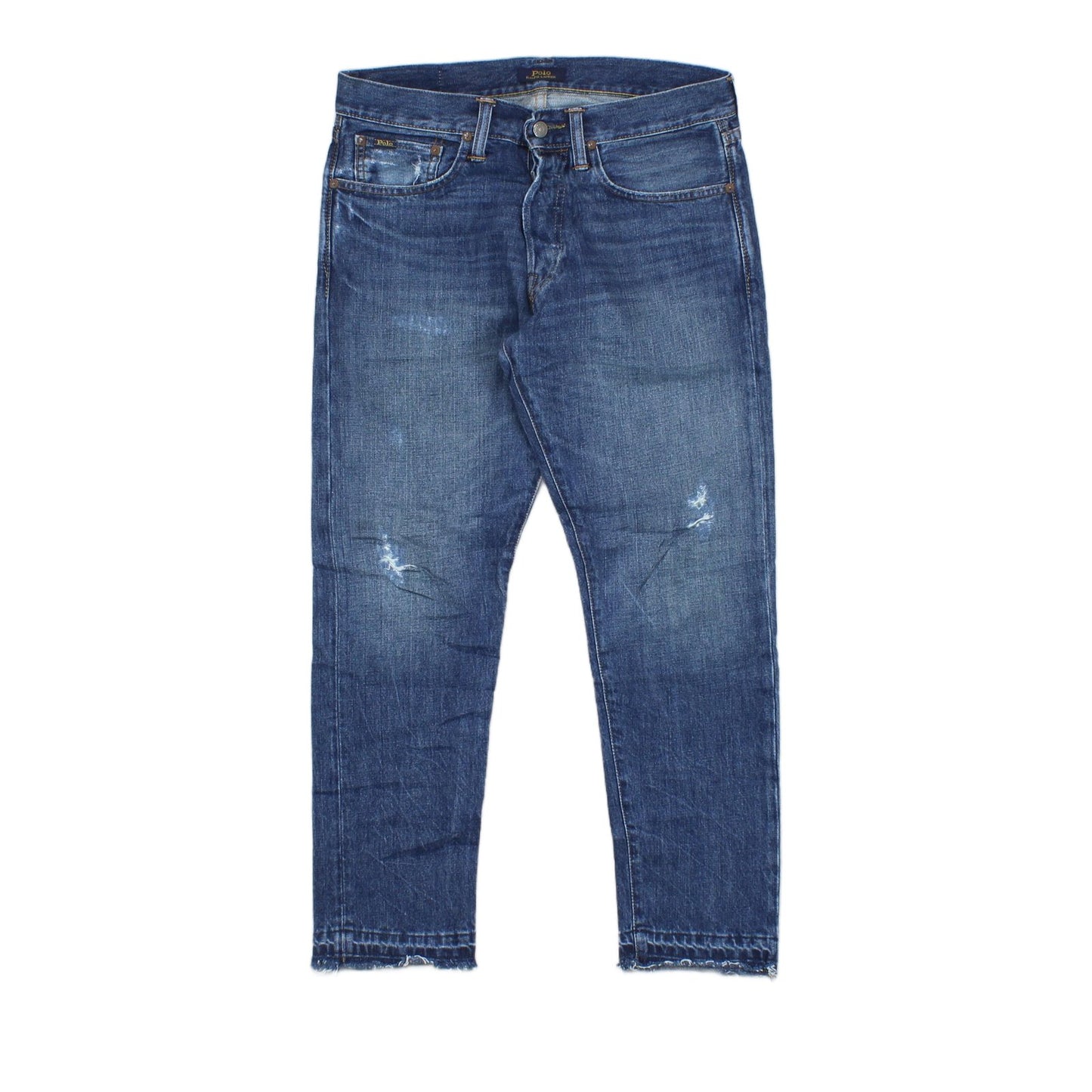 Mens Sullivan Crop Jeans Distressed Raw Hem