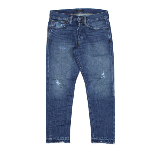 Mens Sullivan Crop Jeans Distressed Raw Hem