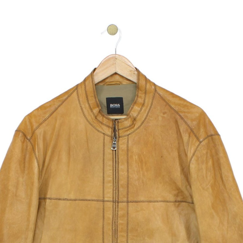 Mens Leather Jacket Full Zip