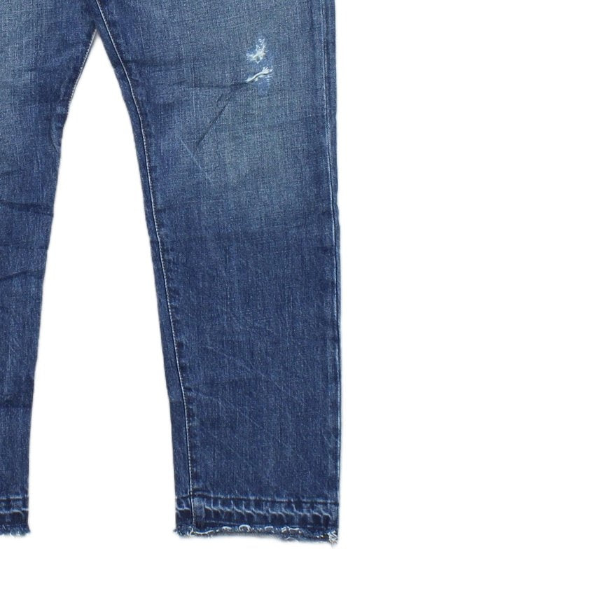 Mens Sullivan Crop Jeans Distressed Raw Hem