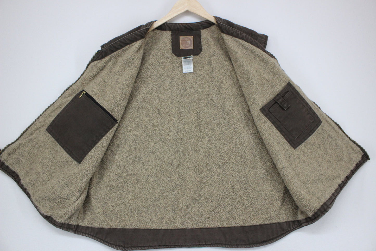 Mens Workwear Vest Jacket Fleece Lined Sleeveless