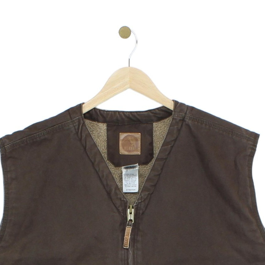Mens Workwear Vest Jacket Fleece Lined Sleeveless
