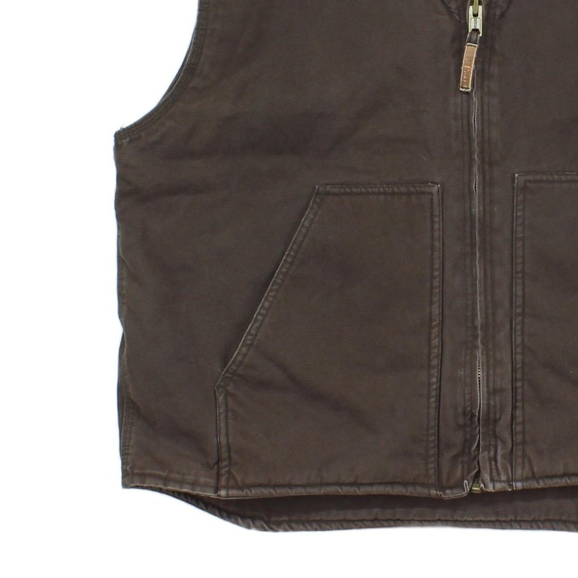 Mens Workwear Vest Jacket Fleece Lined Sleeveless