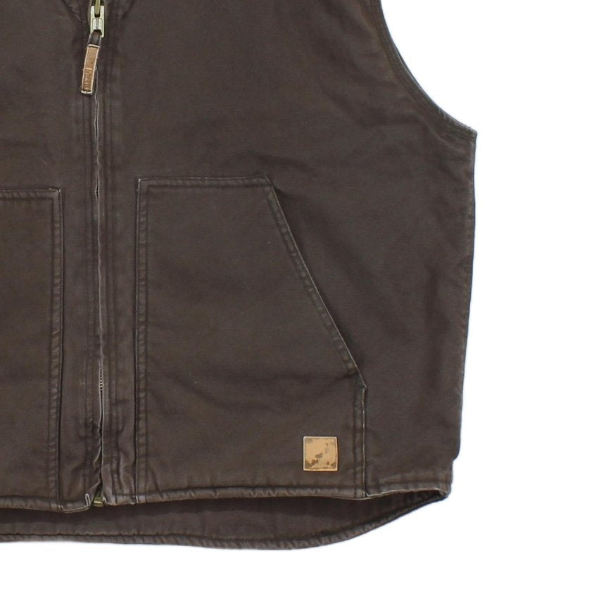 Mens Workwear Vest Jacket Fleece Lined Sleeveless