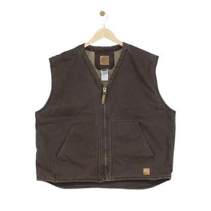Mens Workwear Vest Jacket Fleece Lined Sleeveless