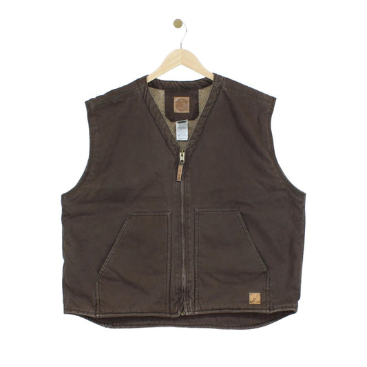 Mens Workwear Vest Jacket Fleece Lined Sleeveless