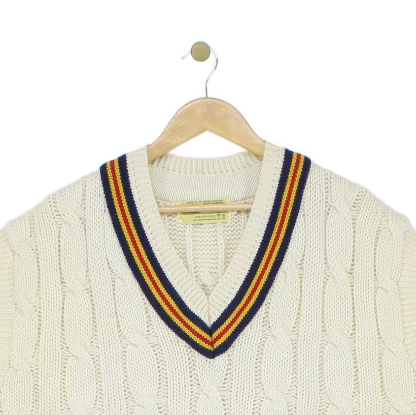 Mens Vintage Cricket Vest Jumper Uk Made Wool