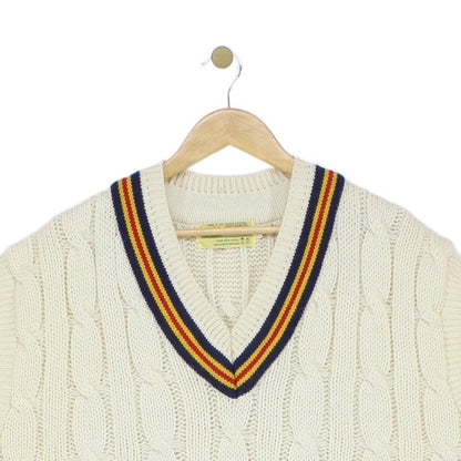 Mens Vintage Cricket Vest Jumper Uk Made Wool