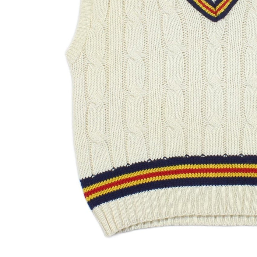 Mens Vintage Cricket Vest Jumper Uk Made Wool