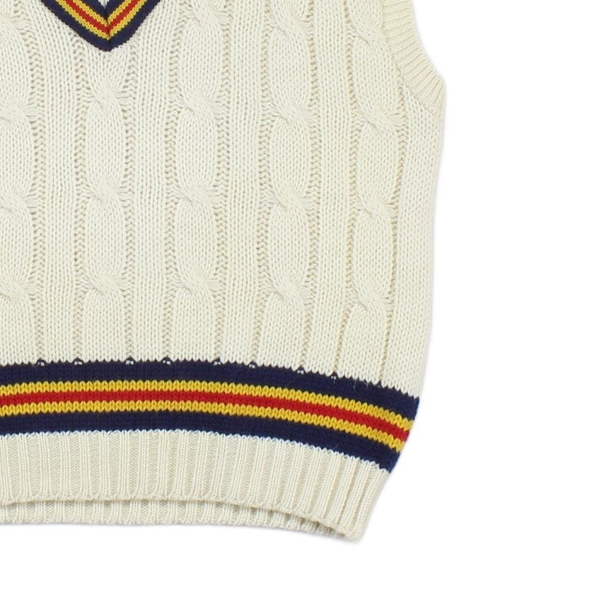 Mens Vintage Cricket Vest Jumper Uk Made Wool