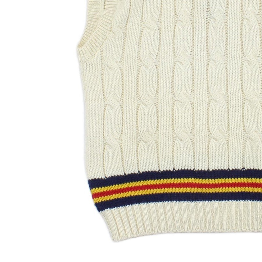 Mens Vintage Cricket Vest Jumper Uk Made Wool