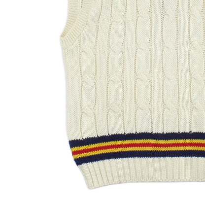 Mens Vintage Cricket Vest Jumper Uk Made Wool