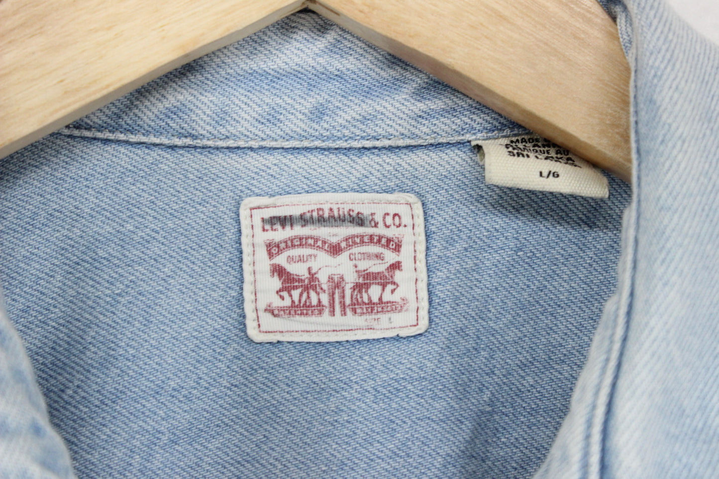 Womens Oversized Denim Shirt Distressed Pearl Snap