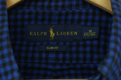 Mens Check Shirt Slim Fit Button Down