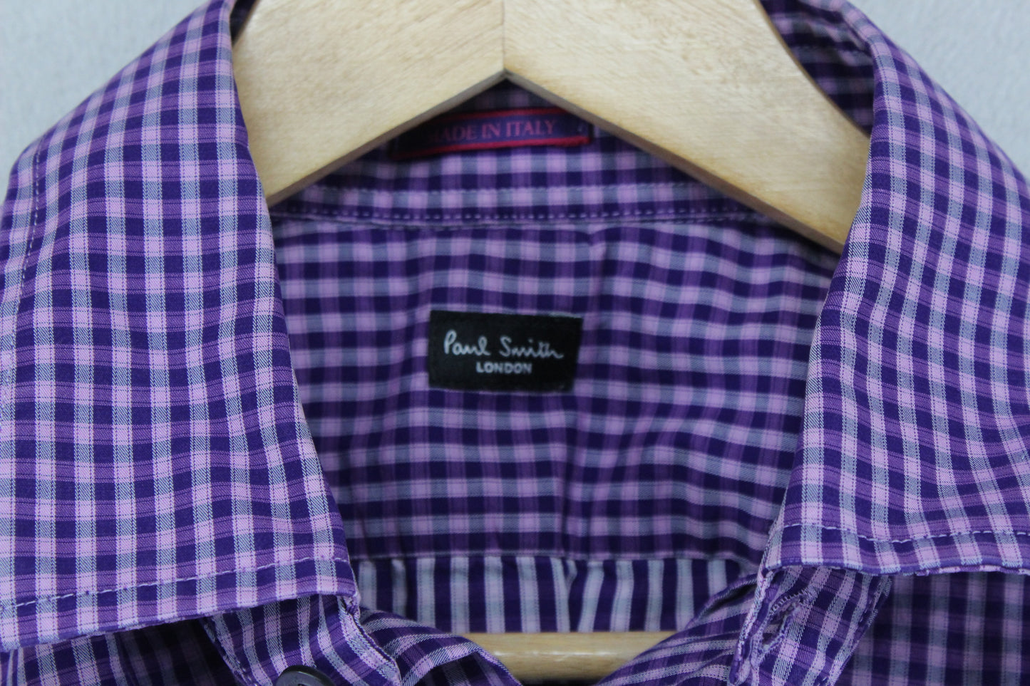 Mens Check Shirt Made In Italy Long Sleeve Button Up