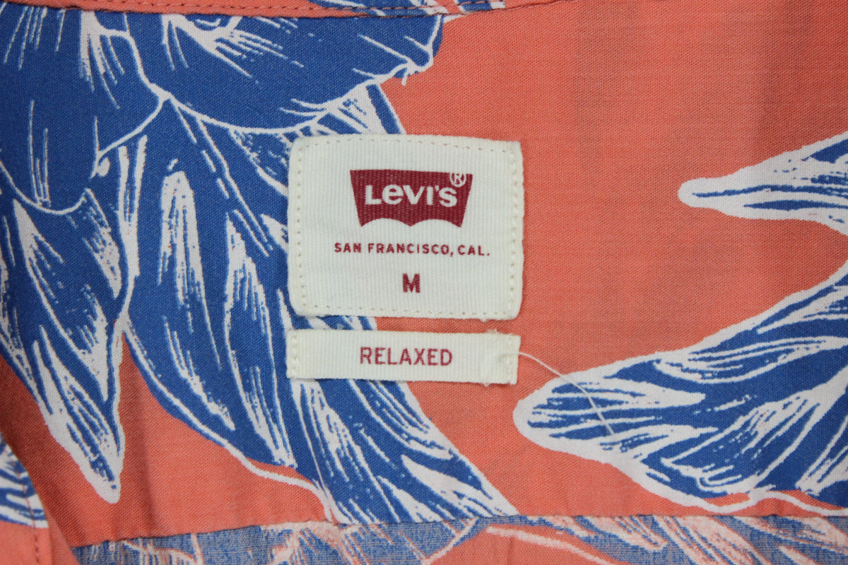 Mens Floral Shirt Short Sleeve Relaxed Revere Collar