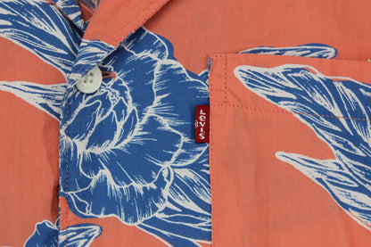 Mens Floral Shirt Short Sleeve Relaxed Revere Collar