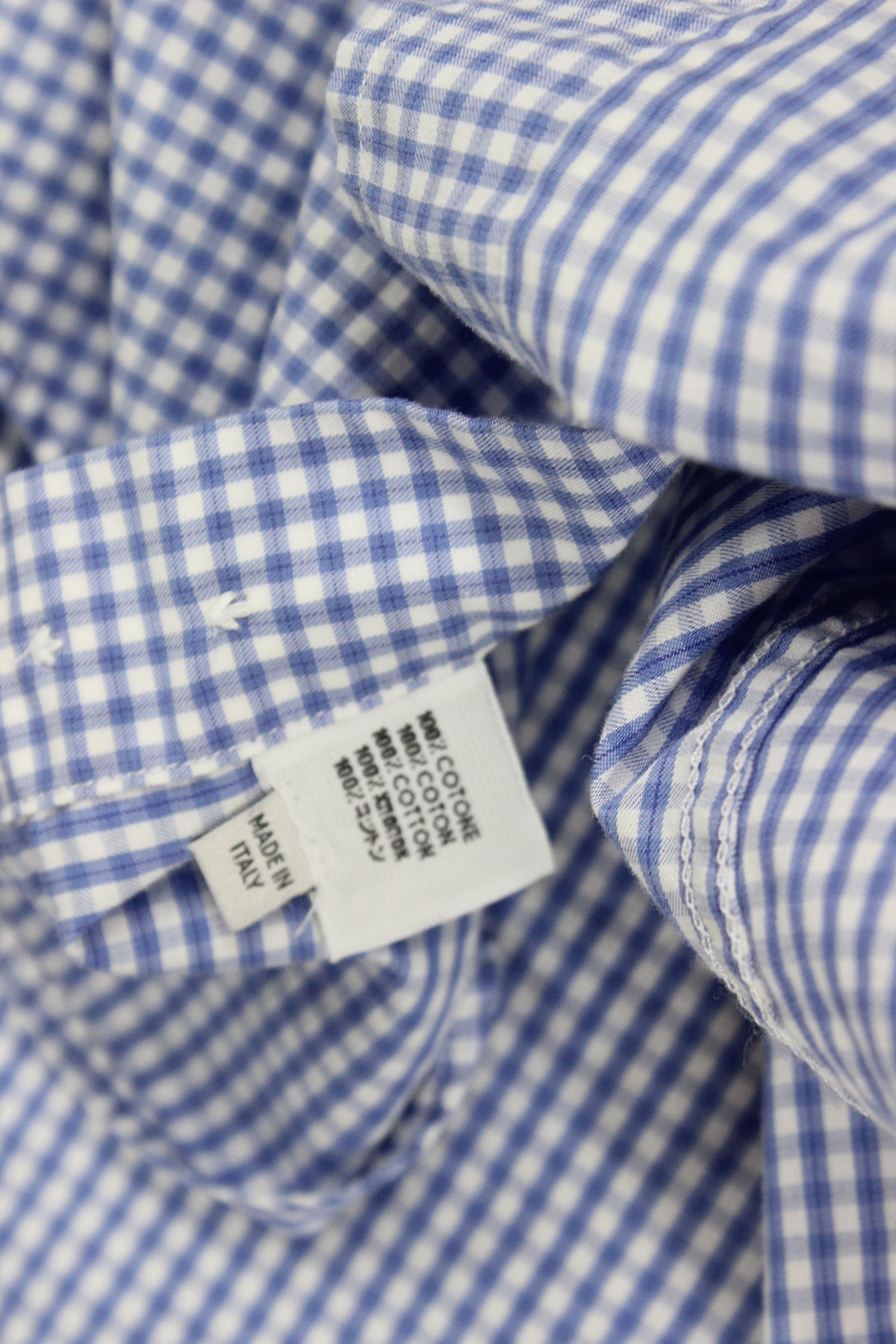 Mens Check Shirt Made In Italy Gingham Long Sleeve