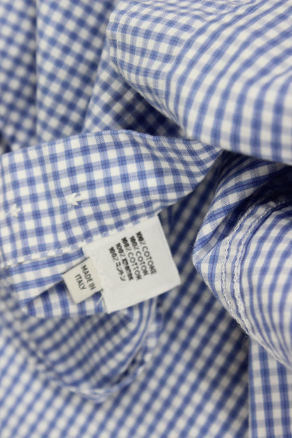 Mens Check Shirt Made In Italy Gingham Long Sleeve