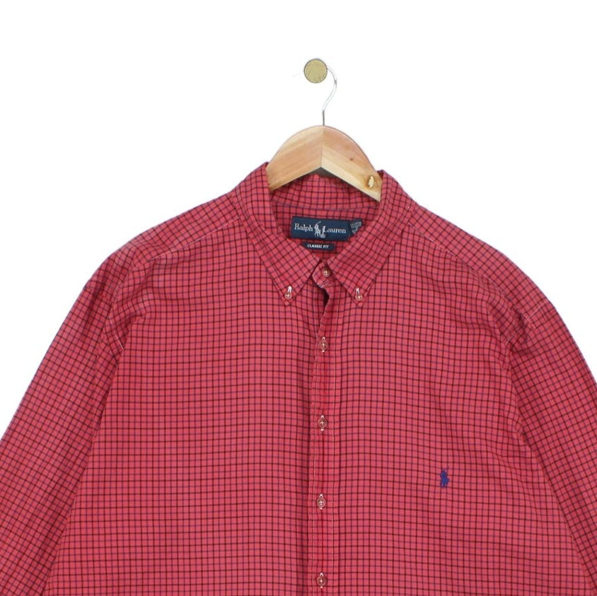Mens Plaid Shirt Classic Fit Button Down